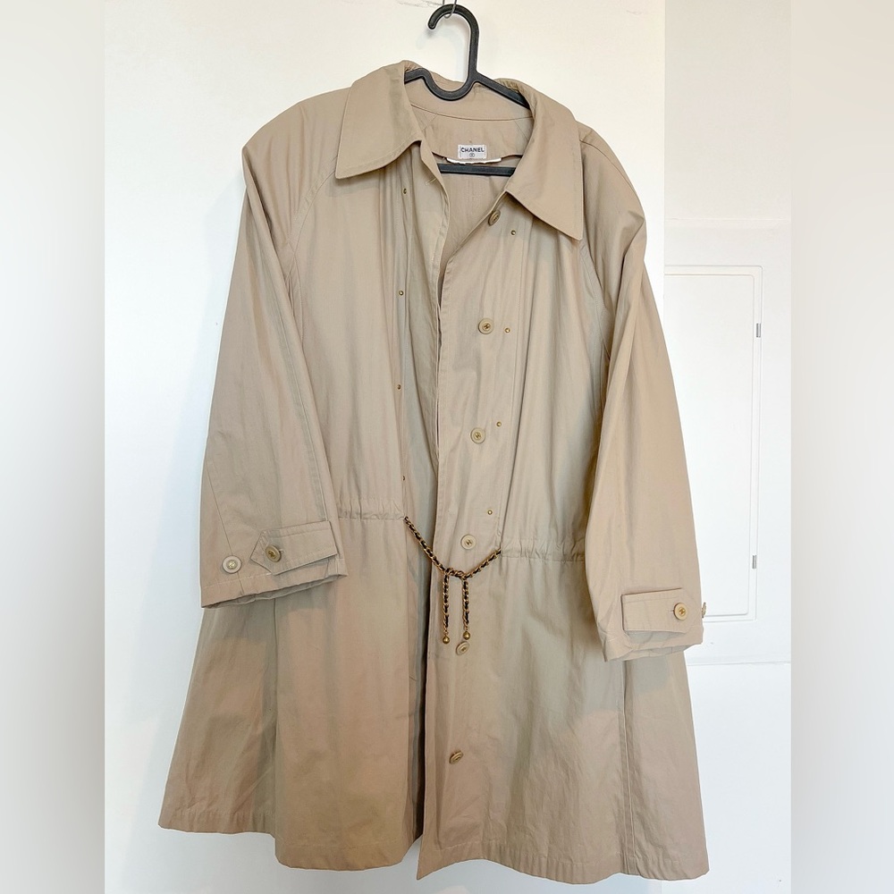 Chanel 1994 Vintage Trench Coat Size S/M 100% Authentic Beige colour